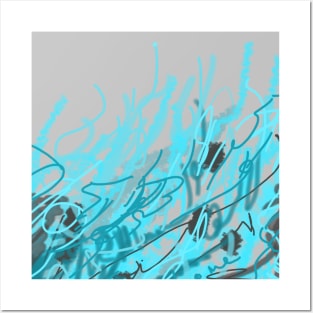 Water Blue Glow abstracts Posters and Art